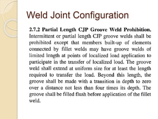 Weld Joint Configuration
 