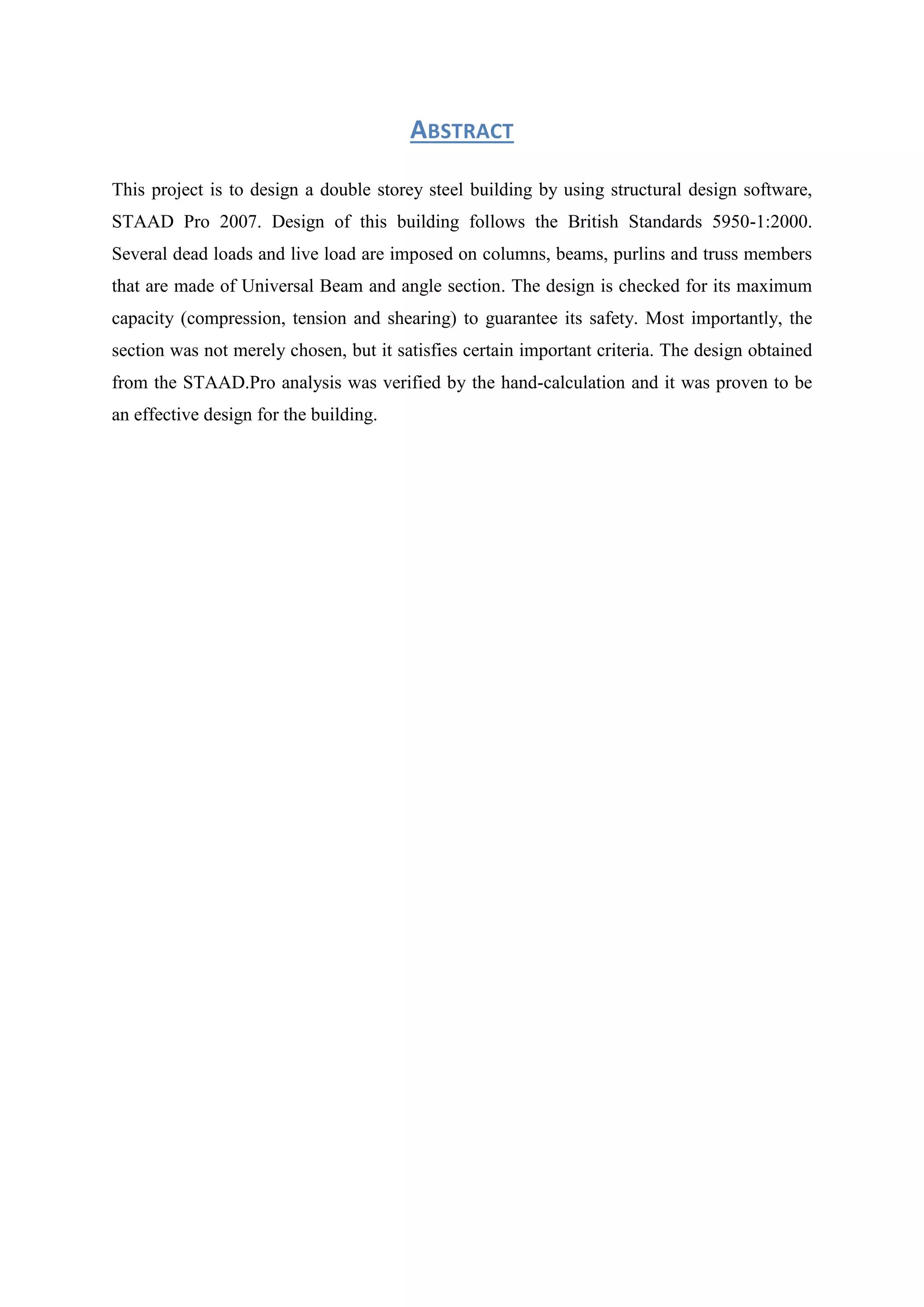 Structural Steel and Timber Design EV306 Project Report | PDF