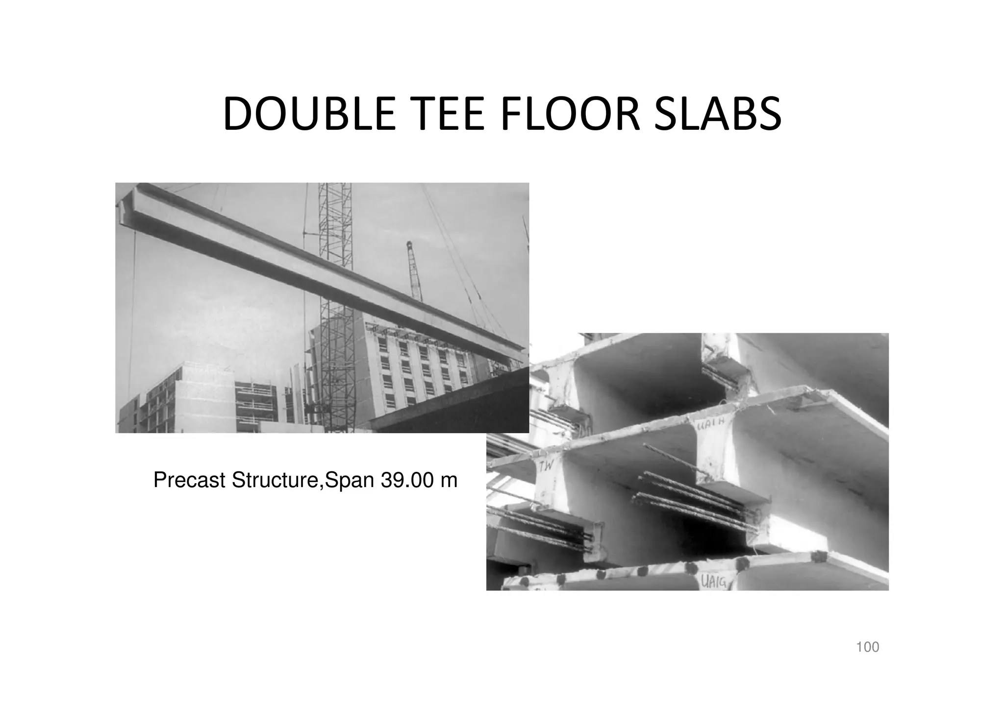 DOUBLE TEE FLOOR SLABS
100
Precast Structure,Span 39.00 m
 