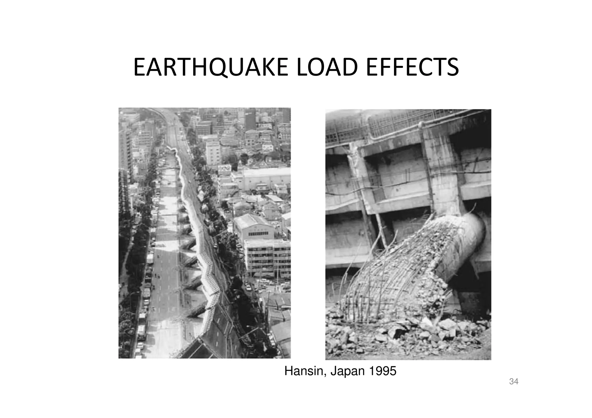 34
EARTHQUAKE LOAD EFFECTS
Hansin, Japan 1995
 