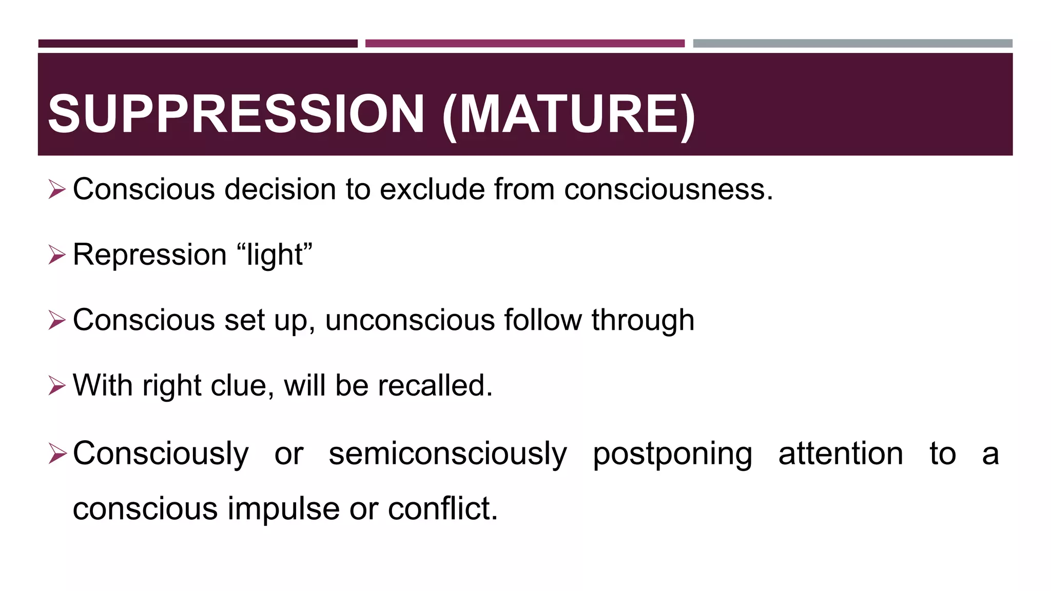 Structural theory of mind and ego defense mechanism | PPTX