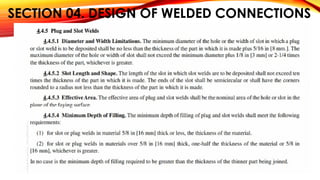 SECTION 04. DESIGN OF WELDED CONNECTIONS
 