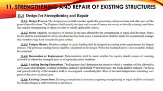 11. STRENGTHENING AND REPAIR OF EXISTING STRUCTURES
 