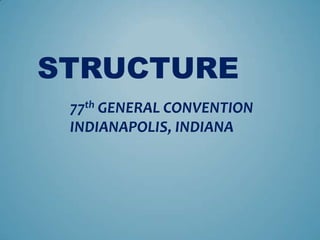 STRUCTURE
 77th GENERAL CONVENTION
 INDIANAPOLIS, INDIANA
 