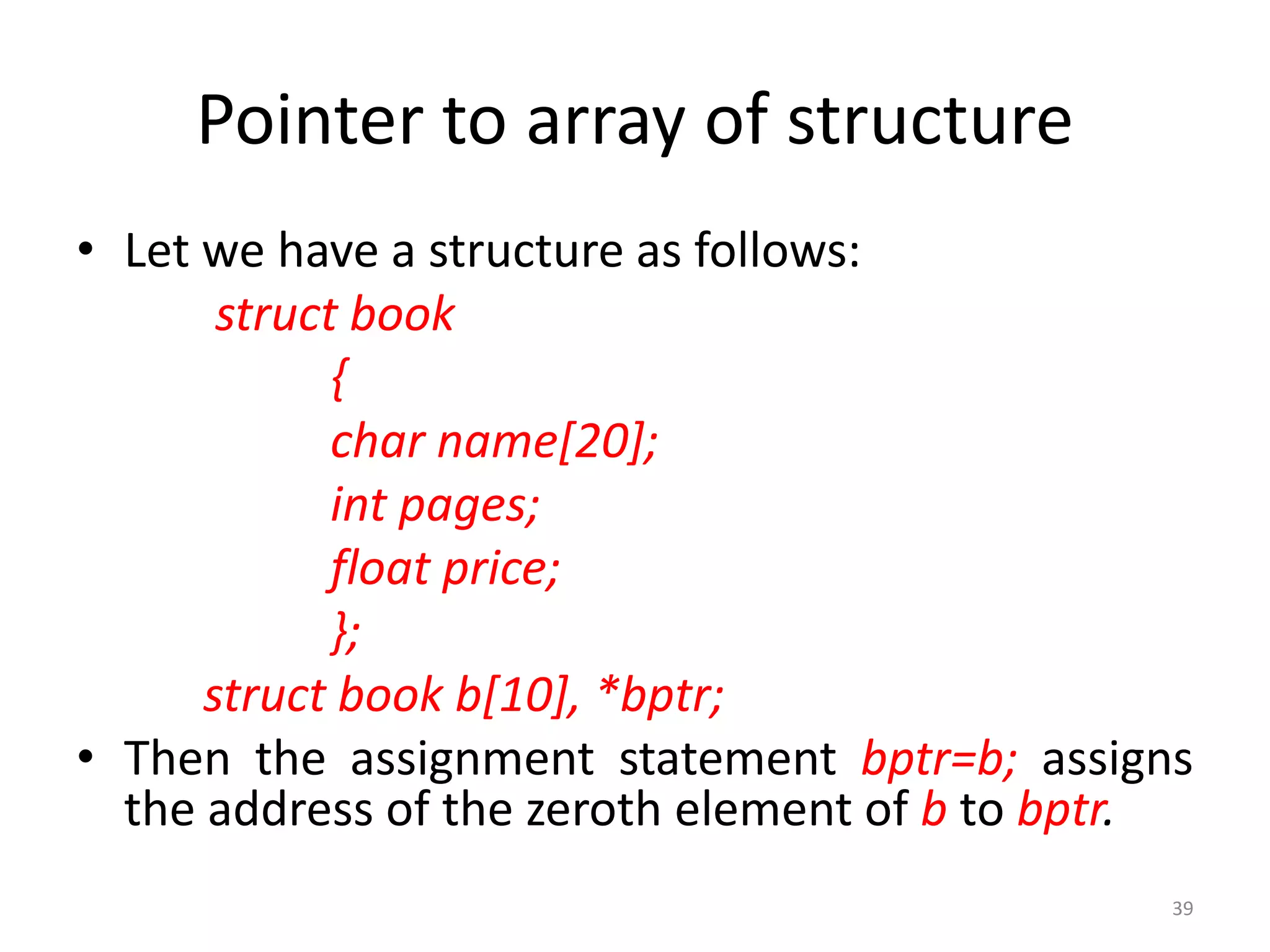 Structure in C | PPTX | Programming Languages | Computing