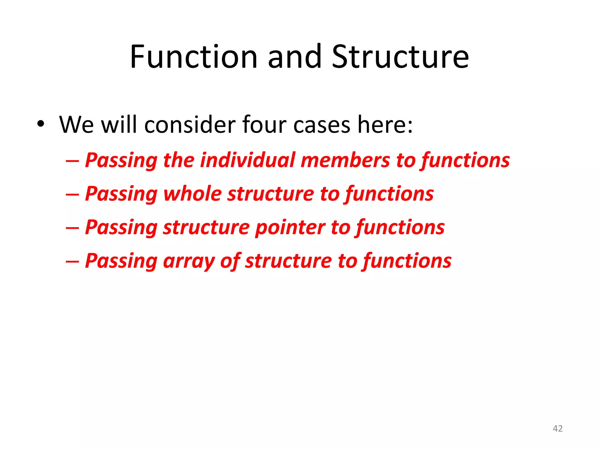 Structure in C | PPTX | Programming Languages | Computing