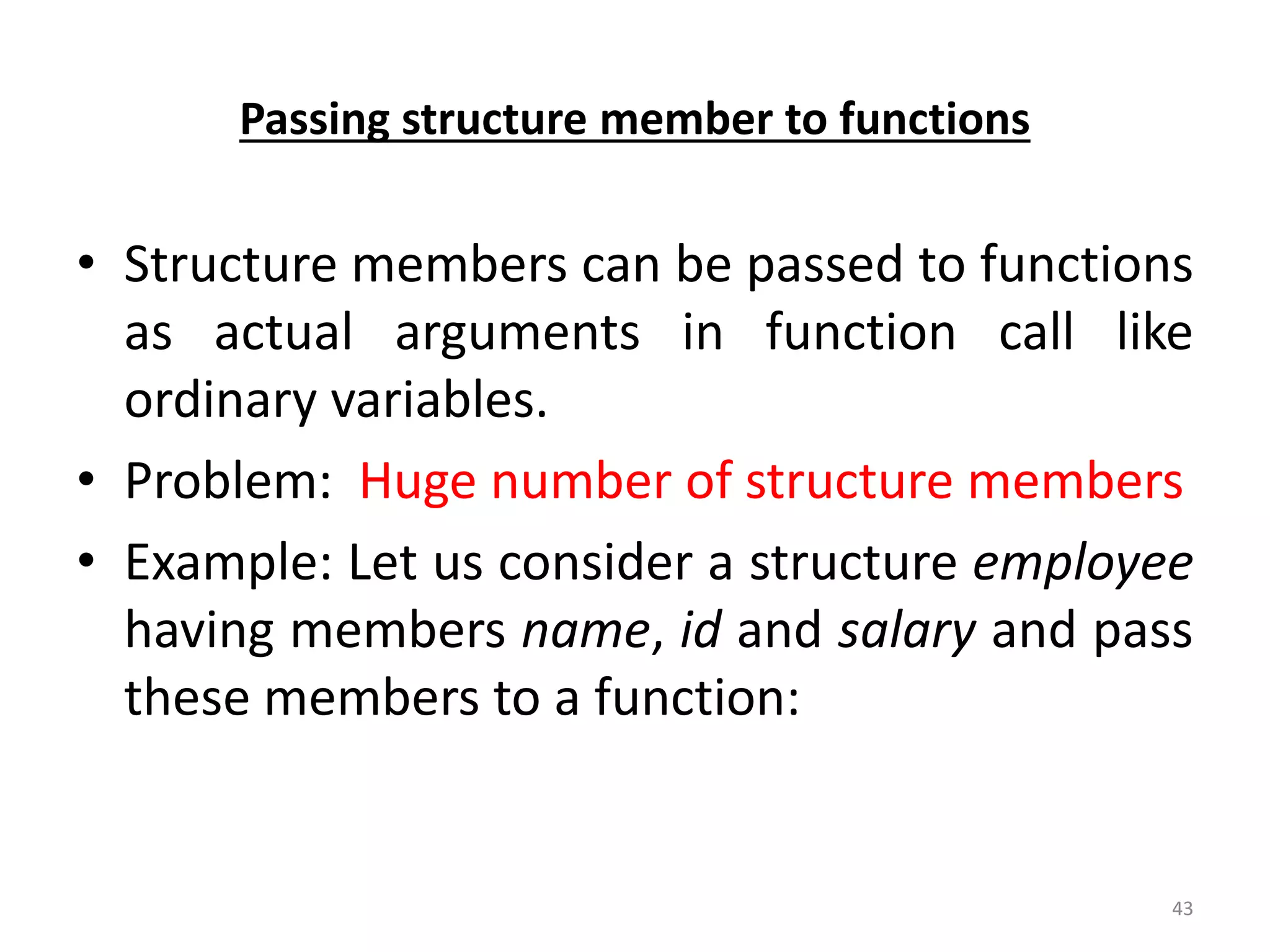 Structure in C | PPTX | Programming Languages | Computing