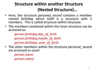 Structured Person Example Structure in C | PPTX