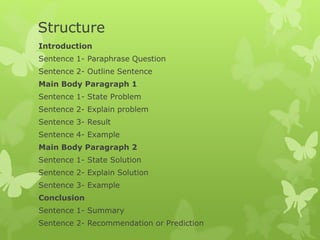 IELTS Writing Task 2 Essay Structures | PPTX
