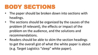 Structure of White Papers | PPTX
