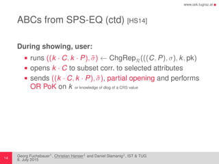 Structure-Preserving Signatures on Equivalence Classes | PDF