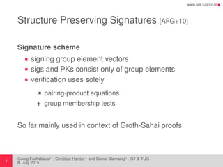 Structure-Preserving Signatures on Equivalence Classes | PDF