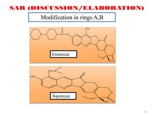 13
Modification in rings A,B
Topotecan
Irinotecan
 