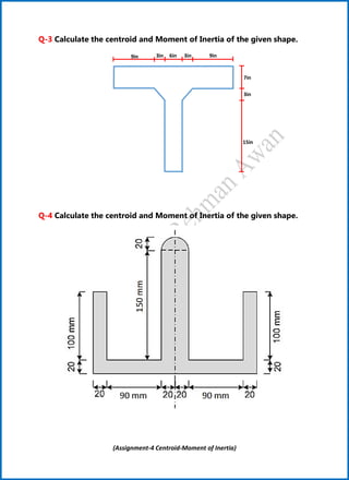 Structure analysis assignment 4 centroid-moment of inertia | PDF