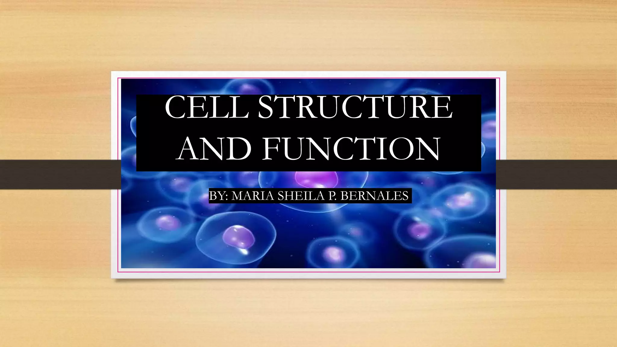 CELL STRUCTURE
AND FUNCTION
BY: MARIA SHEILA P. BERNALES
 