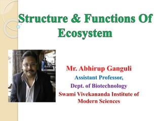Mr. Abhirup Ganguli
Assistant Professor,
Dept. of Biotechnology
Swami Vivekananda Institute of
Modern Sciences
 