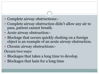 Obstruction Example Structure and function of the respiratory tract in | PPTX