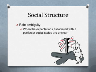 Social StructureRole ambiguityWhen the expectations associated with a particular social status are unclear