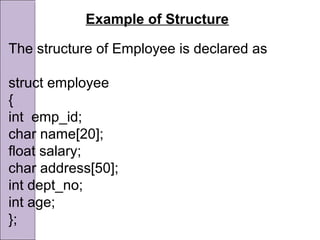 Program Using Structure Employee Details Structure and union | PPT