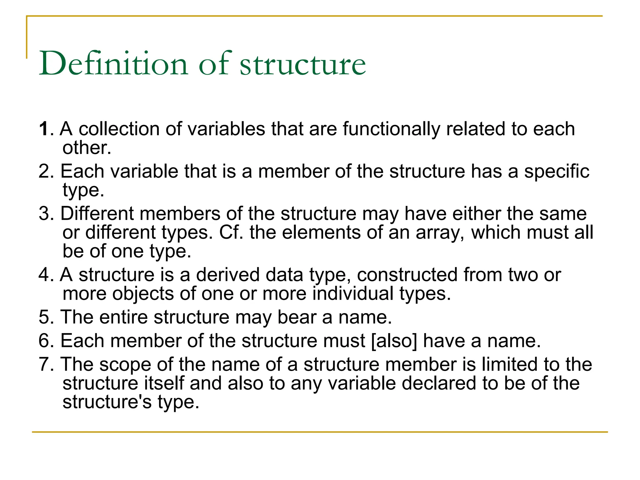 structure and union from C programming Language | PPT