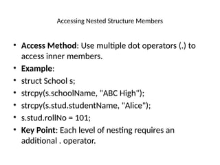 Structure and Union .pptx program in C with detailed example | PPTX