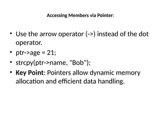 Structure and Union .pptx program in C with detailed example | PPTX