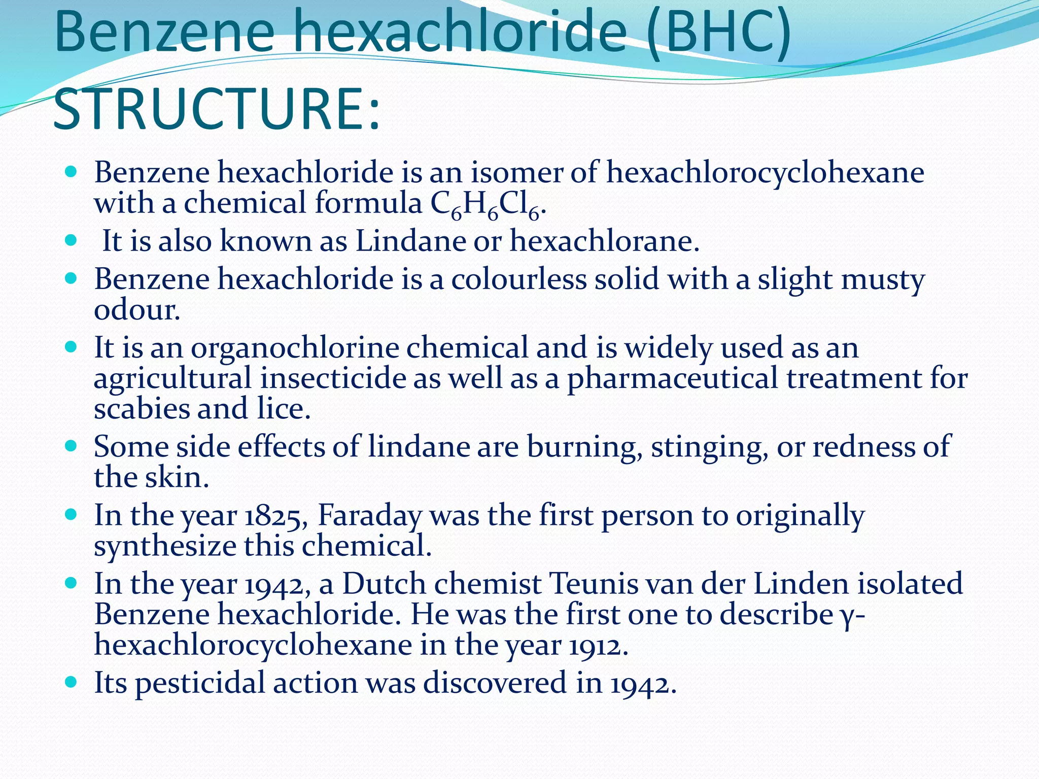 Structure, application and uses ddt, saccharin, bhc and chloramine copy