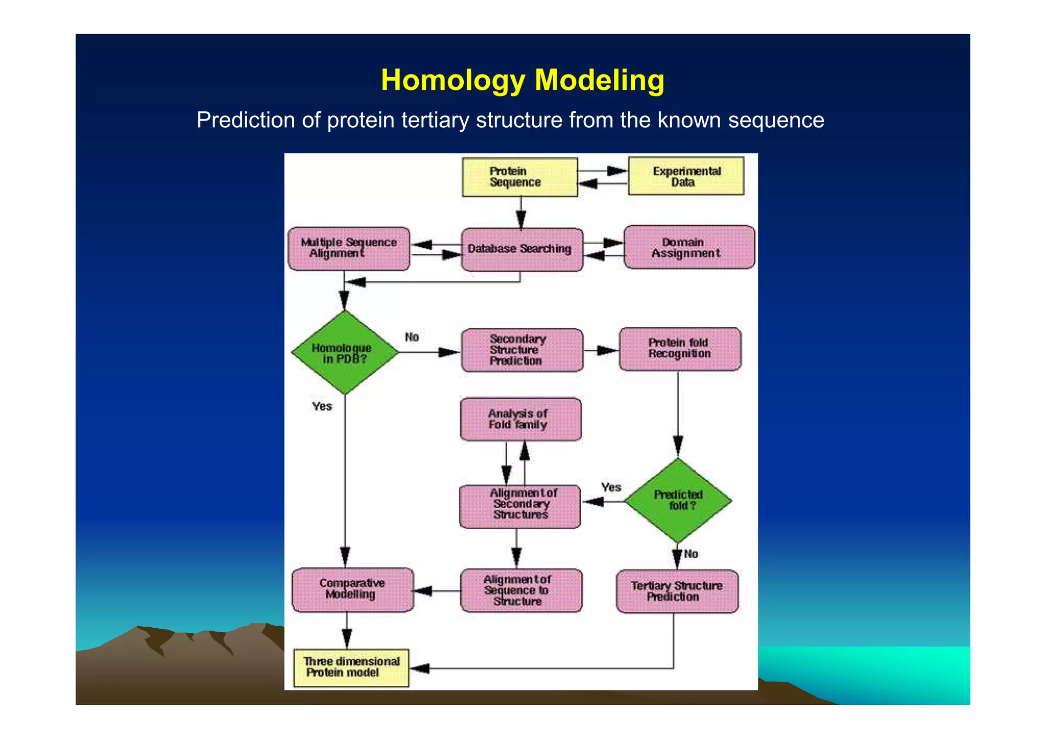 Homology Modeling
Prediction of protein tertiary structure from the known sequence

 