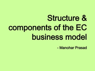 Structure &
components of the EC
business model
- Manohar Prasad
 