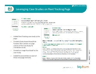 @PersuasiveData 
Leveraging 
Case 
Studies 
on 
Fleet 
Tracking 
Page 
! Added 
Fleet 
Tracking 
case 
study 
to 
the 
pag...