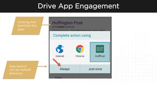 Drive App Engagement
App launch
can be default
behavior…
Clicking this
launches the
app!
 