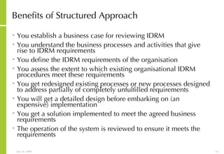 Structured Approach To Implementing Information And Records Management ...