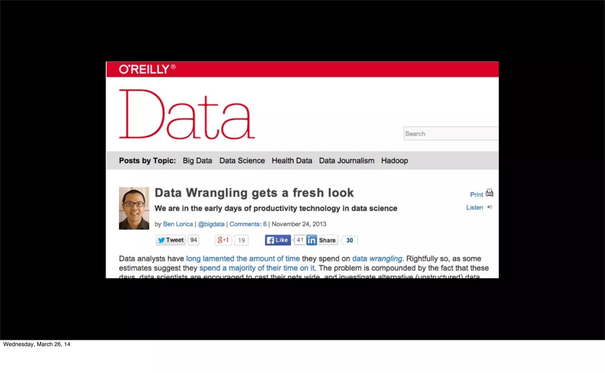 Wednesday, March 26, 14
 