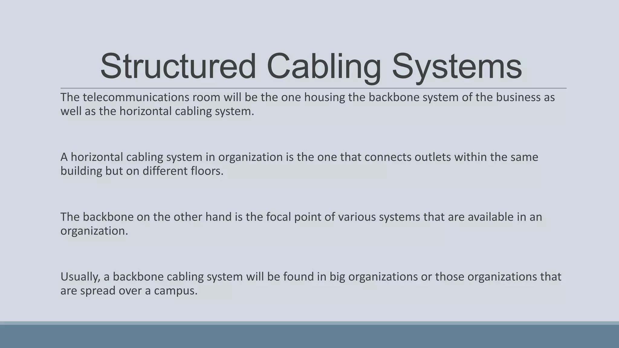 Structured cabling systems | PPTX | Computer Networking | Computing