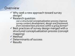 Structured conceptualization approach to survey design slideshare 0213 ...
