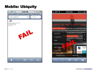 Mobile: Ubiquity




Page 23 © 2012     Fail Images from MobileWebFail
 
