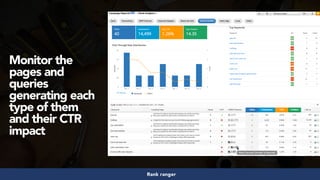#structureddata at #smxeast by @aleyda from @oraintiRank ranger
Monitor the
pages and
queries
generating each
type of them
and their CTR
impact
 