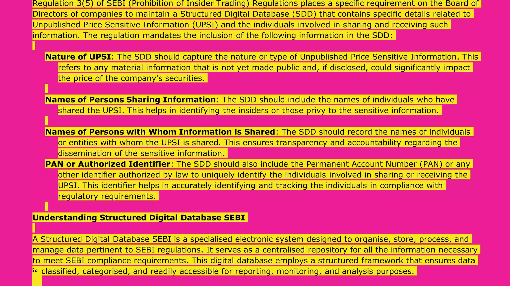 Structured Digital Database SEBI PPT