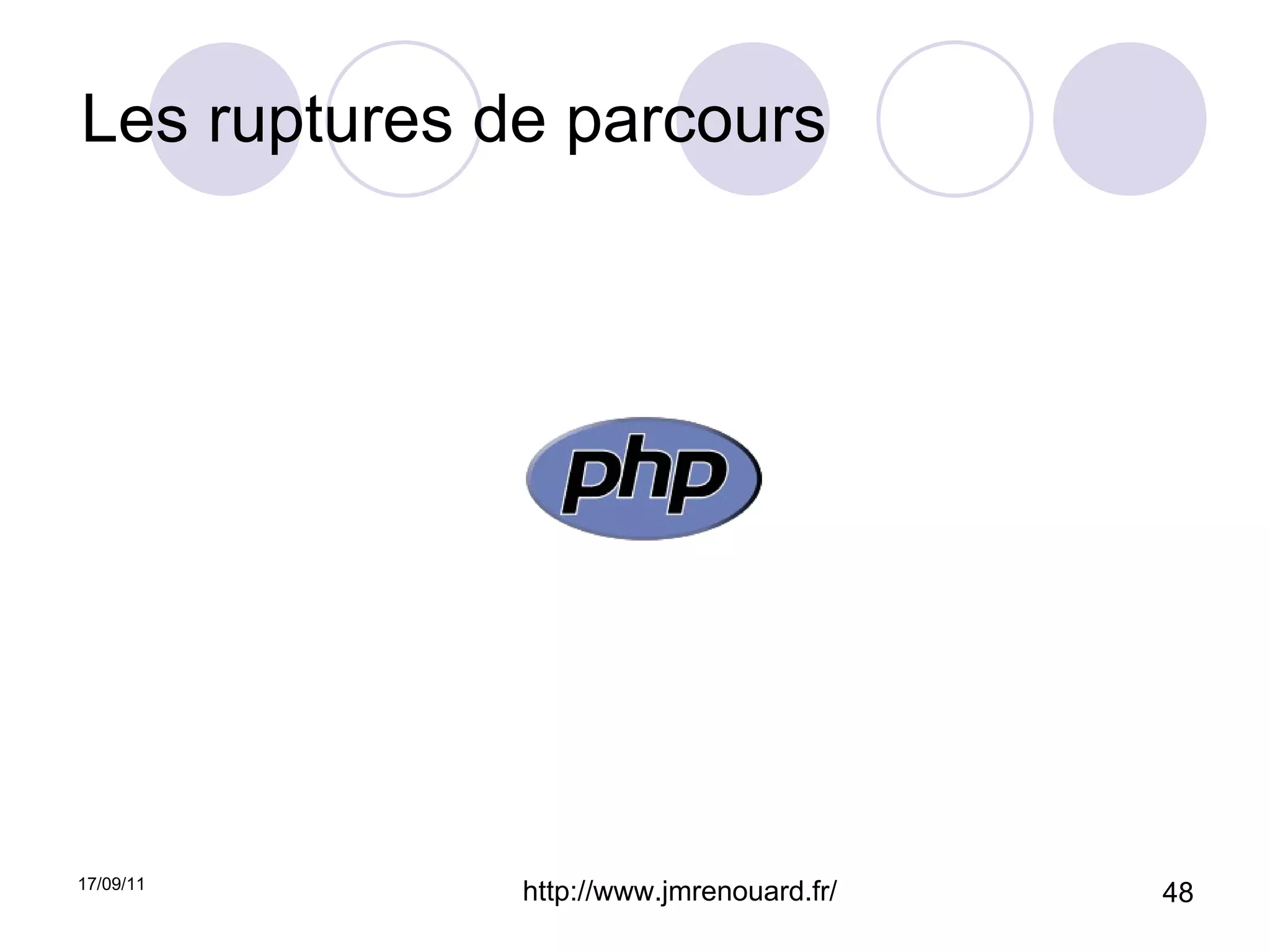 Les ruptures de parcours 