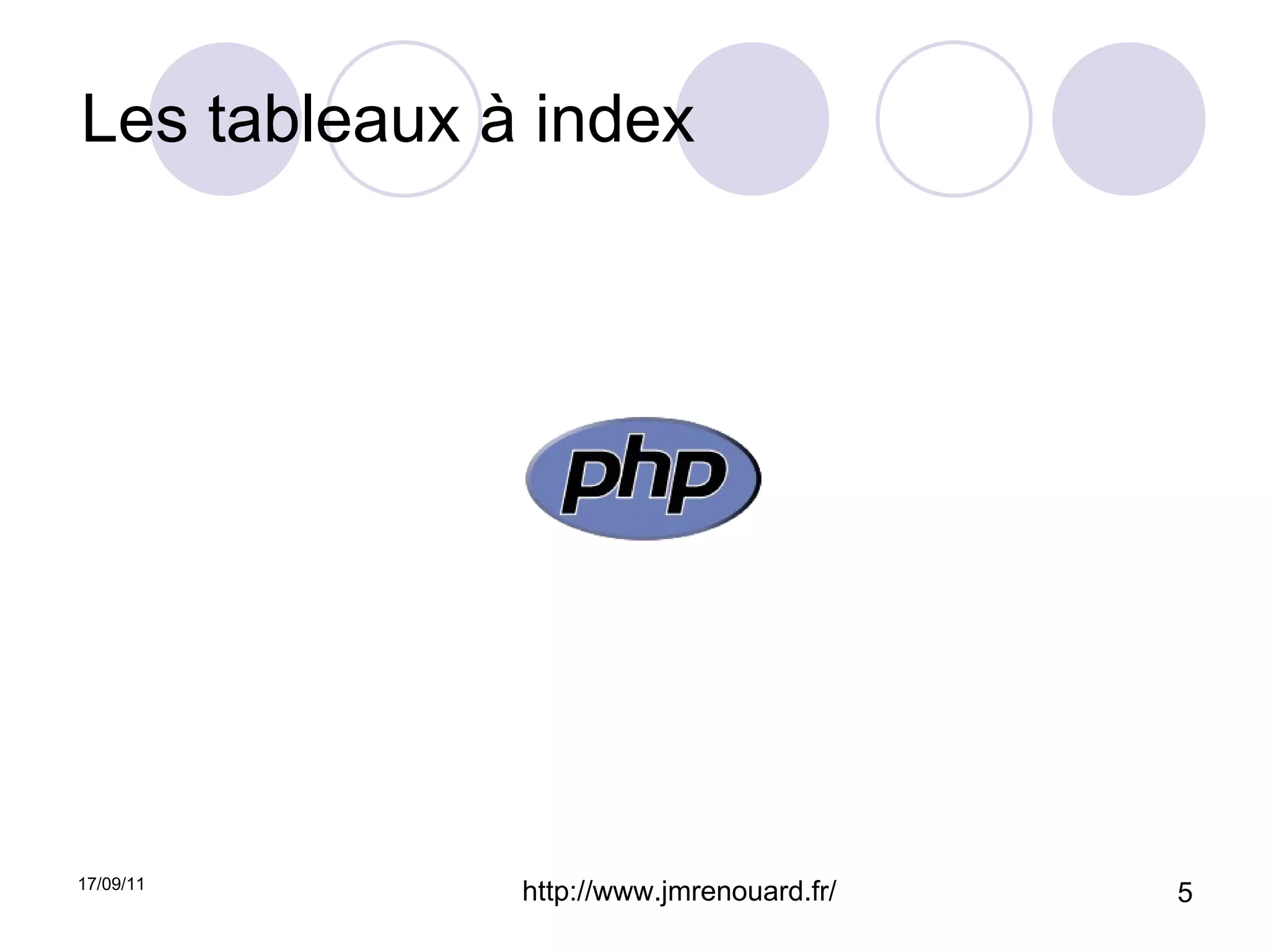 Les tableaux à index 