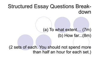 Answering Structured Essay Questions | PPT