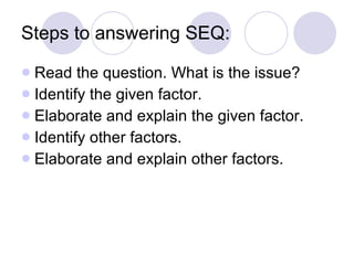 Answering Structured Essay Questions | PPT