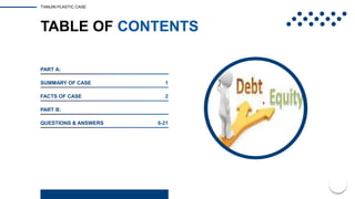 PART A:
SUMMARY OF CASE 1
FACTS OF CASE 2
PART B:
QUESTIONS & ANSWERS 6-21
TABLE OF CONTENTS
TIANJIN PLASTIC CASE
 
