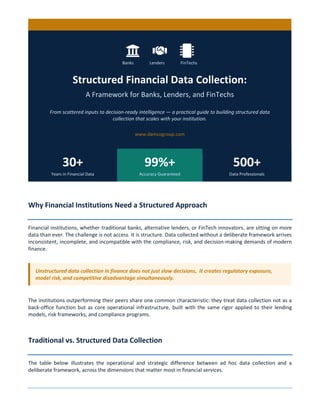 Structured Financial Data Collection Framework for Banks, Lenders, and ...