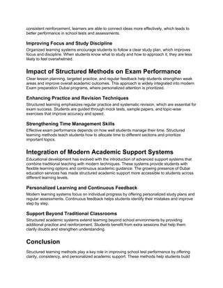 Structured Learning Methods to Boost School Test Performance and Exam ...