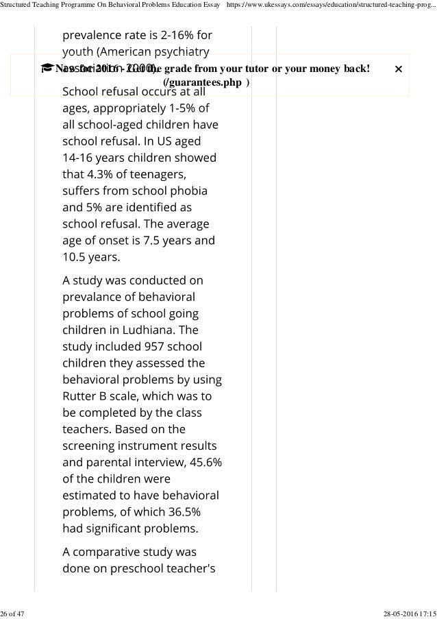 Structured teaching programme on behavioral problems education essay picture