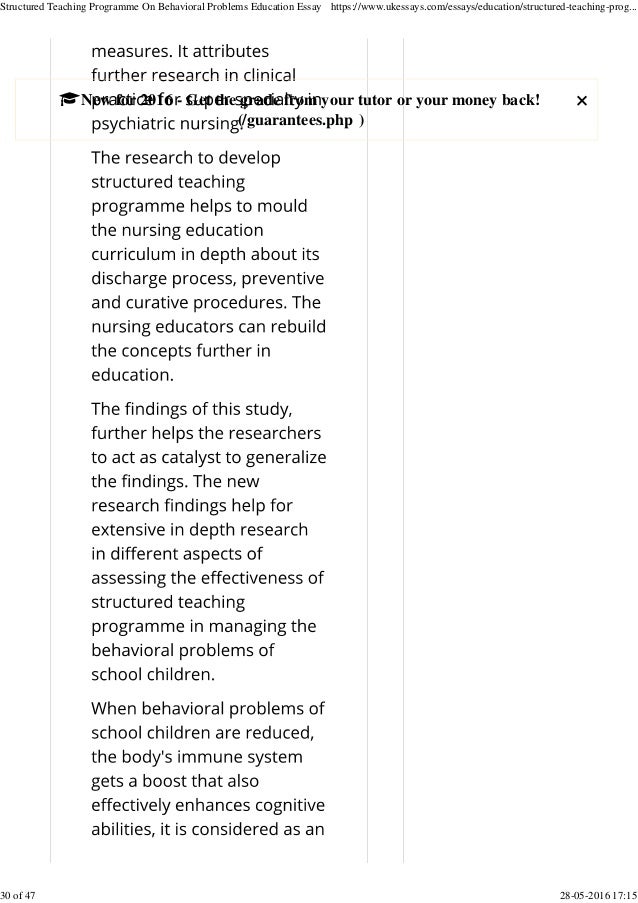 Structured teaching programme on behavioral problems education essay 07 picture