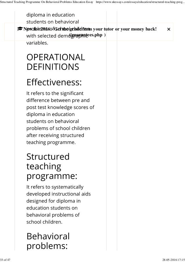 Structured teaching programme on behavioral problems education essay 05 picture