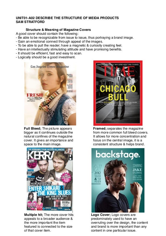 structure meaning of magazine covers magazine cover size