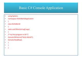 Structure of a C# Program | PPT